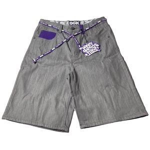 DGK “Above The Belt” Gray Denim Jean Shorts Streetwear Lace Belt Men’s Size 30